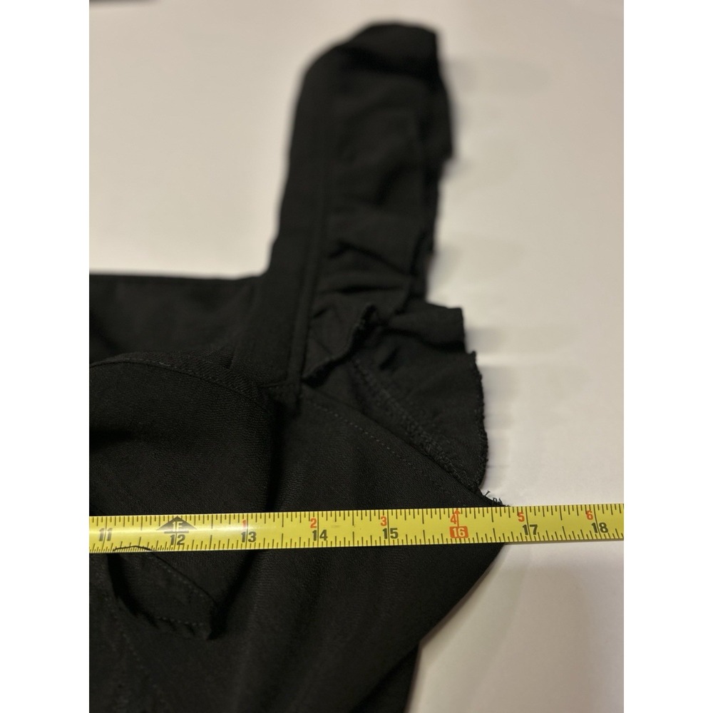 Women's Tie Back Ruffle Strap A‎ Line Fit and Flare Dress- Black Medium - Picture 12 of 14